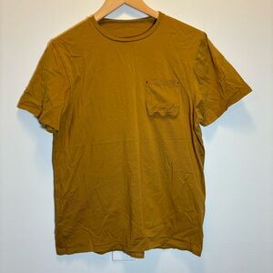 Heathen Yellow Golden Short Sleeve Tee Basic Layering Casual 100% Cotton S